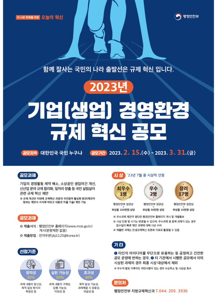 경남 창녕군, 「2023년 기업(생업) 경영환경 규제혁신 공모」 접수
