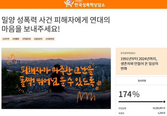 밀양 성폭행 피해자 돕기 모금…하루만 5천만원 모였다