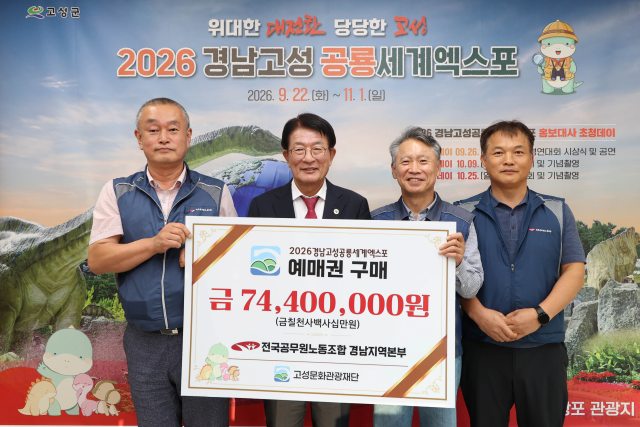「전국공무원노동조합 경남지역본부」, 고성공룡엑스포『사전예매권 7,440만 원』상당 구매
