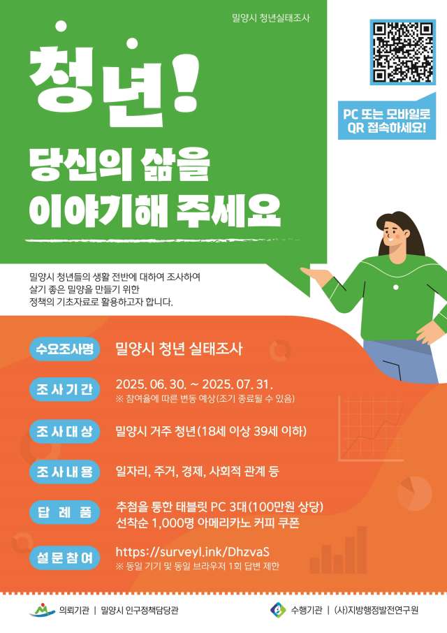 경남「밀양 청년의 삶 직접 듣는다」청년 실태조사 실시