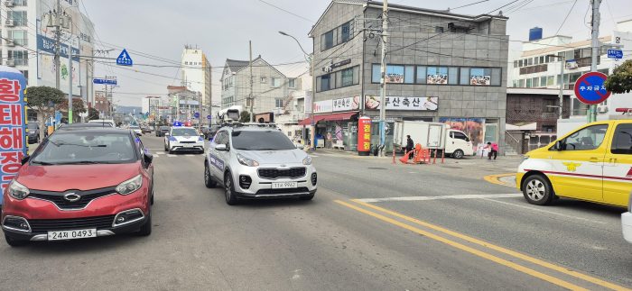 경남 고성군, 소방출동로 확보 훈련 및 소방차 길 터주기 캠페인