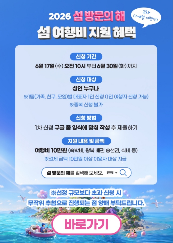경남도가 소개하는「섬 여행 시 10만 원 지원받는 방법」