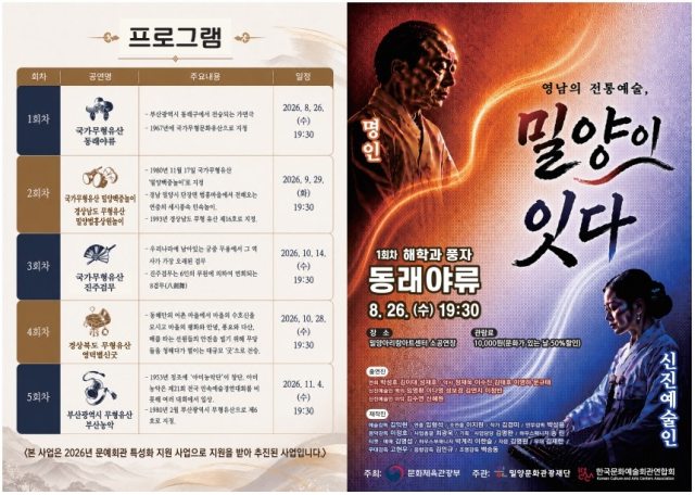 경남 밀양문화관광재단,「2026 문예회관 특성화 지원사업」본격 추진