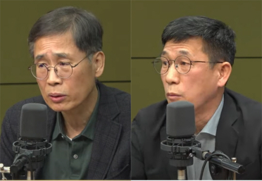 신평(왼쪽) 변호사와 진중권 광운대 특임교수. CBS『박재홍의 한판승부』유튜브 채널 캡처