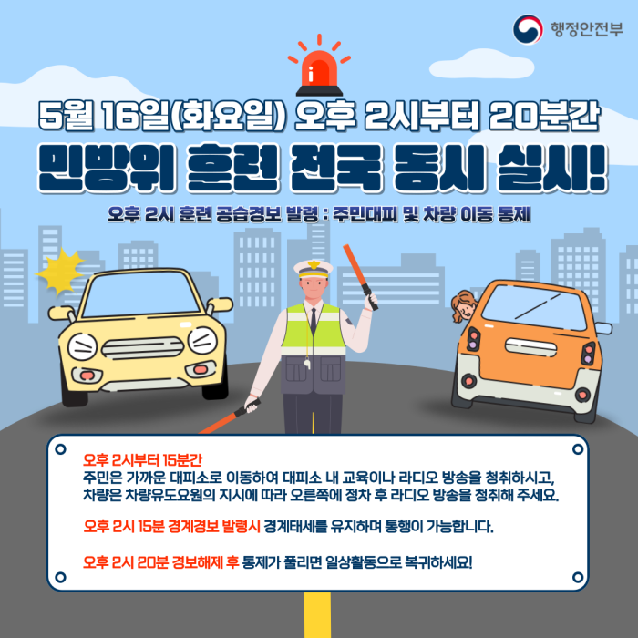 제414차 민방위의 날, 민방위 훈련 전국 실시