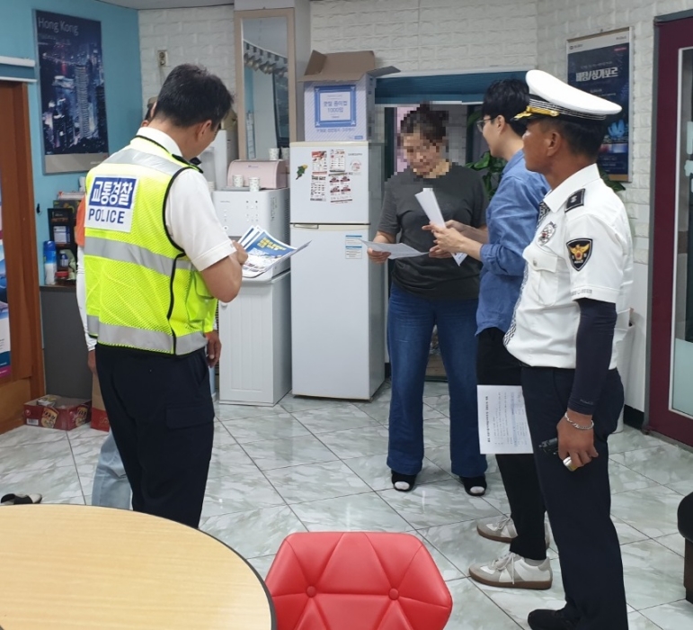 사천서, 유관기관 합동 이륜차 불법행위 단속 실시