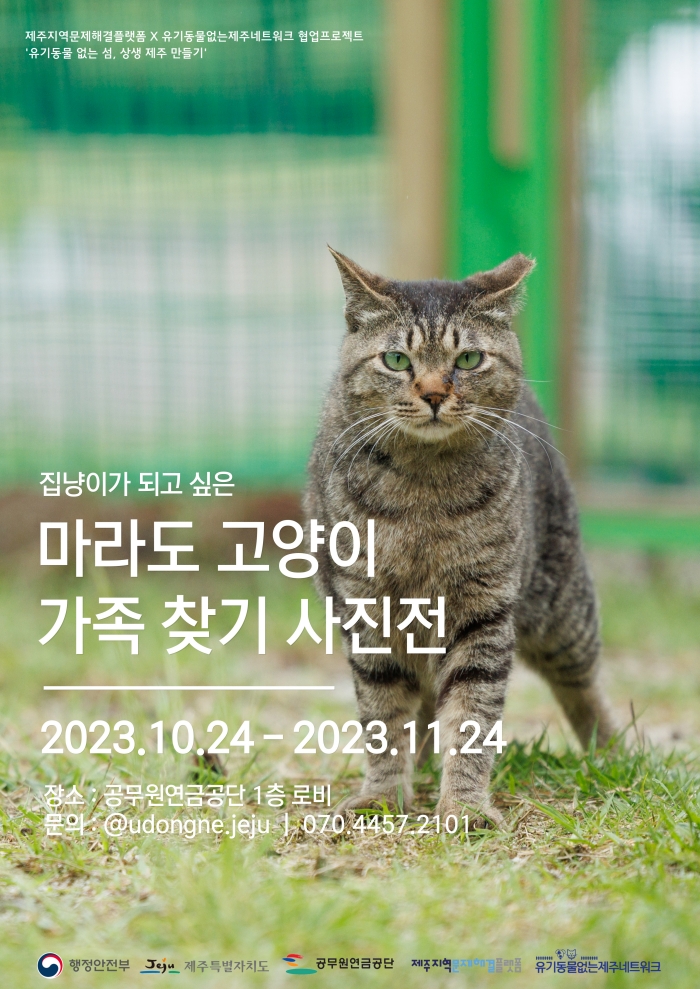 [공무원연금공단, 마라도 고양이 가족 찾기 사진전 개최]
