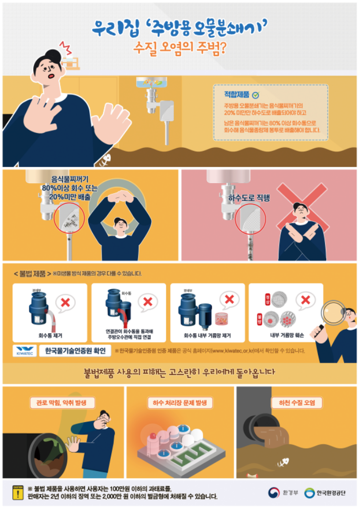 경남 고성군, 불법 주방용 오물분쇄기 사용 근절 홍보 나서